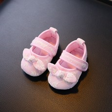 스타도어 아동용 플라워 자수 리본 보행기 슈즈