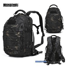 野戰搖滾 龍蛋戰術雙肩背包 MultiCam Black 山背包 行軍背包 水袋電腦背包 黑色多地形背包 勤務背包, 黑色多地形