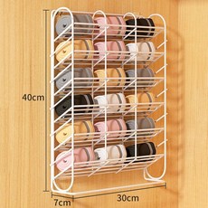 免打孔壁掛式 襪子收納架 可疊加 內衣收納盒 臟衣籃 衣櫃分格整理架子 鐵藝收納架 衣櫃掛架貼身衣物整理, 【白色】襪子架18格（送配件*4）, 1個