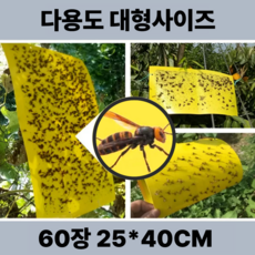 3초쿨 노랑트랩 초대형 하우스 초파리 날파리 말벌 해충퇴치기 모기끈끈이, 60개