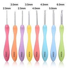 8 개/대 핸들 크로 셰 뜨개질 후크 세트 알루미늄 2.5-6.0mm 뜨개질 크로 셰 뜨개질 바늘 직조 공예 원사 크로 셰 뜨개질 중간 바느질 도구, 은