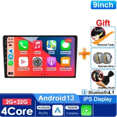 유니버설 7/9/10인치 64G 안드로이드 13 카 라디오 2딘 GPS 블루투스 중앙 멀티미디어 스마트 시스템, 10 9-2G 32G CarPlay