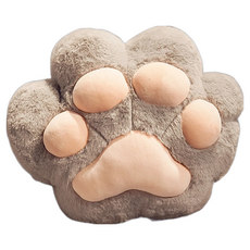 貓掌暖手枕 HL55 可愛造型暖手抱枕 柔軟舒適午睡枕 辦公室靠墊, 灰色插手枕