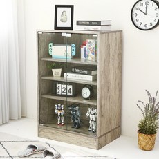 Akira MIT加深款玻璃收納展示櫃60x40x90公分 防塵模型公仔櫃, 灰橡色