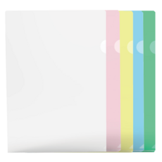 오피츄 A4 고급형 고투명 L자화일 L홀더 파일 문서보관, 색상별로10개씩, 50개