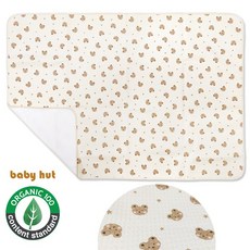 베이비헛 브라운베어 오가닉 방수요커버/ 방수패드. 아기 신생아 방수커버 이불패드 방수매트, 1개