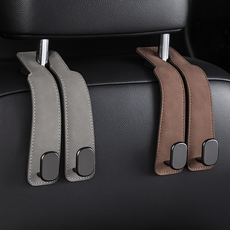 자동차 가방걸이 차량용 가죽 헤드레스트 후크 거치대 - 금속걸이, 블랙, 4개