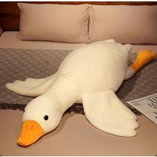 푹신한 토닥이 스마트 타격 대왕 거위 인형 전신 쿠션 롱베개 안고자 선물 110x60x70, 화이트 대형 화이트 구스