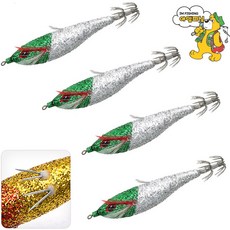 [아엠피싱]뿔난아쭈르 등침반짝이 수평에기 4pcs/GLITTER NEEDLE AGI 주꾸미 갑오징어 문어 한치, 09, 1개