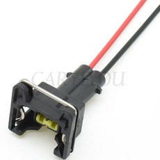 1 세트 2 핀 웨이 남성 여성 자동차 자동차 엔진 연료 인젝터 커넥터 오일 센서 플러그 터미널이있는 자동차 소켓, 15cm wire 1