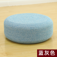 棉編圓形蒲團坐墊 藍灰色, 直徑40（高10cm）