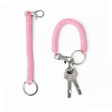 탄성 코일 열쇠 분실 방지 고리 분홍 차량용 가방 장식 스프링 체인 휴대폰, 상세페이지 참조, 1개