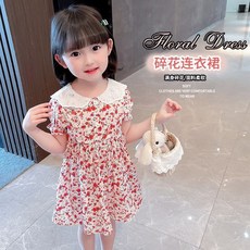 賣場優選童裝 女童洋裝 女童連衣裙2025夏季新款小童韓版休閒裙子女孩可愛風娃娃領公主裙