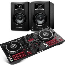 완전한 DJ 장비 패키지 - 및 M-Audio BX3 3.5인치 스피커용 Numark Mixtrak Pro FX 2 덱 컨트롤러, 1개