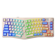 레오보그 앨리스 A75 3모드 커스터마이징 유무선 기계식 키보드, 페퍼 화이트, 바비축, 제조사축