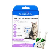 Francodex 法國法典 護盾全效滴劑-貓用 4支/盒 保護長達4週 遠離蟲蟲, 1個, (大於2kg貓使用)