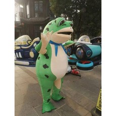 개구리탈 쇼츠 틱톡 인형탈 축제 개구리옷, 녹색 155-165 팬2개+보조배터리, 1개