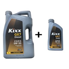 KIXX GX7 디젤 C2 C3 5W30 6L 1개 + 1L 1개 디젤 엔진오일, GX7 디젤 C2/C3 5W30 6L 1개+1L 1개