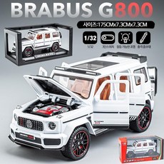 벤츠 지바겐 브라부스 G800 합금 자동차 1:24 다이캐스트 인테리어 장식 소품, E_G800 브라부스 지바겐