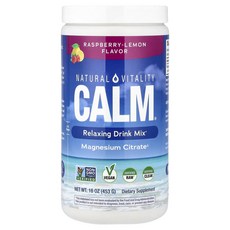 네츄럴바이탈리티 CALM 안티 스트레스 드링크 믹스 라즈베리 레몬 맛 453g(16oz), 453g