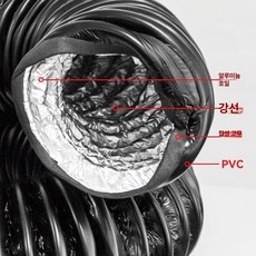 알루미늄 보온관 원형 강선 중앙 에어컨용, 내경 100x6m