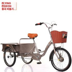 세발 자전거 짐칸 타이어 짐싣는 성인용 시골 장보기, 1개, 1cm, 20인치 그레이 표준 청신 + 선물 세트