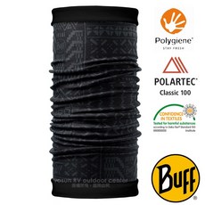 【西班牙 BUFF】圖騰印記 Polartec 雙面防風防潑保暖頭巾 圍脖 刷毛帽 頸圍 登山圍巾 面罩 108974, 1個