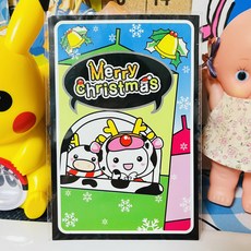 고전문구 빈티지 크리스마스 젖소 캐릭터 엽서