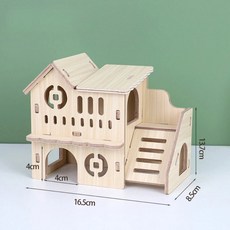 나무 햄스터 빌라 설치가 씹을 플랫폼 하우스 케이지 내구성 애완동물 활동, 색상: 5. L