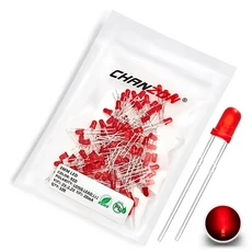 3mm 확산 LED 다이오드 키트 램프 라이트 블루 방출 전구 마이크로 화이트 레드 그린 오렌지 옐로우 3V DIY, 04 100pcs Red