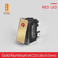 WINDOO 2810.5 시리즈안전한 스위치 고전류 16AMP 12V24V220V 2NO 로커 LED 기어, 924V, Gold panel red
