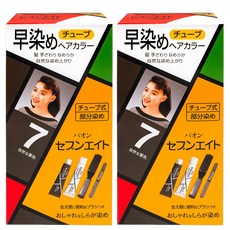 파온 세븐에이트 염색약 새치 헤어칼라 40g x2개, 7호 흑색, 2개
