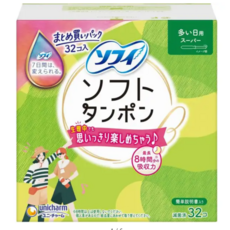일본 유니참 소피 탐폰 Unicharm SOFY Tampon, 32개입, 1개, 슈퍼