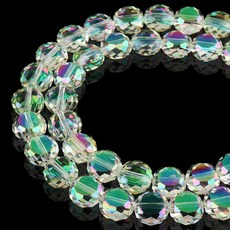 DIQIO 주얼리 제작용 6mm 스파클 플랫 크리스탈 비즈 - 팔찌용 코인 스페이서 라운드 슬라이스 93-100개 레이크 블루 AB 164529, 스프링 그린