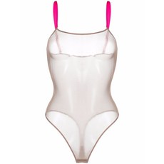 메종클로즈 코르 아 코르 콘트라스트 스트랩 메시 바디수트