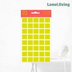 로넬리빙 세모네모 모양견출지네모 10-327Y 7매 노랑 1개입 시각표시 컬러정리스티커