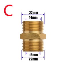 고압 세척기 건 호스 연결 커플러용 M22 14mm 수나사 어댑터, 14 TO 15MM