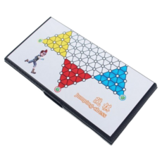 雷鳥 攜帶型磁石跳棋 LT-31501 小磁性跳棋 便攜式跳棋 益智遊戲 親子互動, 1個, 多色
