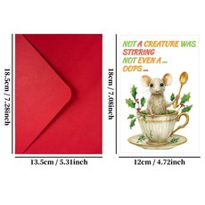 可愛卡通創意幽默賀卡 節日祝福卡片附信封, 1個