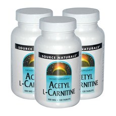 SOURCE NATURALS 左旋肉鹼錠 500mg, 120顆, 3罐