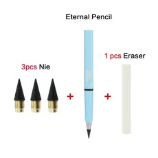 새로운 8 개/대 영원한 연필 무제한 쓰기 미술 스케치 편지지 kawaii 펜 학교 용품 쓰기에 대 한 잉크 펜, 16 light blue 5pcs set