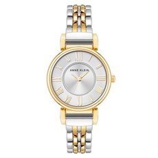 Anne Klein 여성용 메탈 손목 시계 로즈 골드/그린 AK/2158GNRG 439708, 투톤