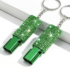 Binboll 비상 호루라기 근위원 안전 호루라기 랜야드 및 키체인 포함 야외 캠핑 하이킹 보트 배낭 낚시 카약 어린이 구조 신호 시끄러운 생존 블루 134578, 초록색