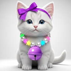 베라킴 반려견 반려묘 야광방울목걸이, 1개, 보라방울