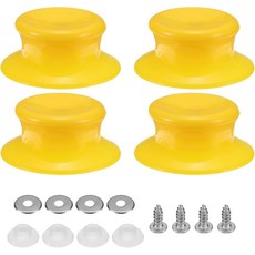 uxcell 4pcs 냄비 뚜껑 교체용 손잡이 플라스틱 팬 커버 고정 프라이팬 및 주방 조리기구 노란색, Yellow