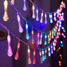 배터리 구동 워터 문자열 휴일 침실 요정 조명 크리스마스 10M LED 실내 5M 장식을위한, 02 Multicolor, 04 6M 40LED, 1개