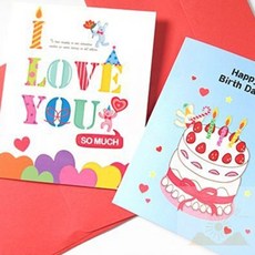 반짝 팝업 종이카드 입체카드 메시지카드 생일축하카드, 땡쓰포유