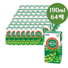 고칼슘두유 정식품 담백한 베지밀A 190ml 64팩 아침음료, 64개