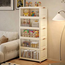 다용도 접이식 수납장 대용량 가정용 이동식 폴딩 수납 정리함, 1박스, 크림화이트