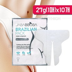(남녀공용 1매x10개)자바뽀바 브라질리언팩27g - 왁싱후처리 패치, 27g